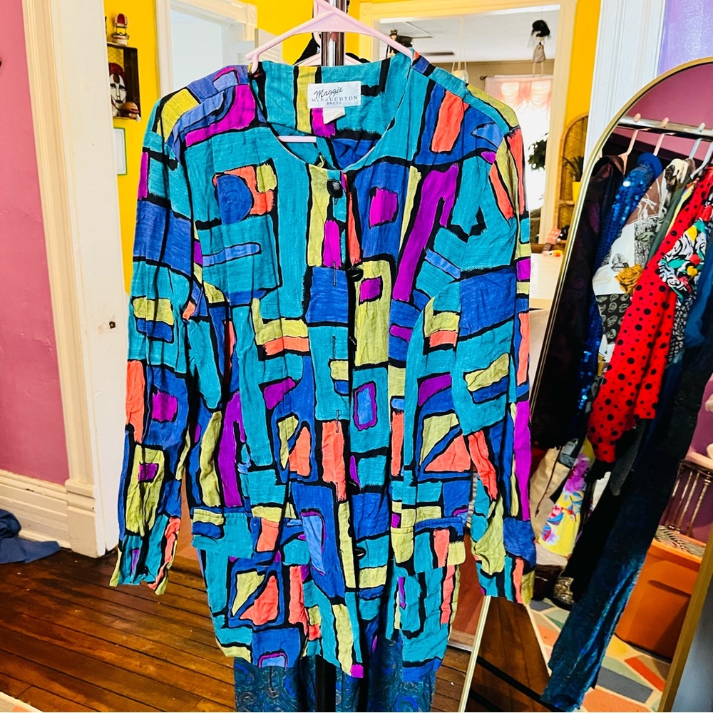 Colorful vintage button up